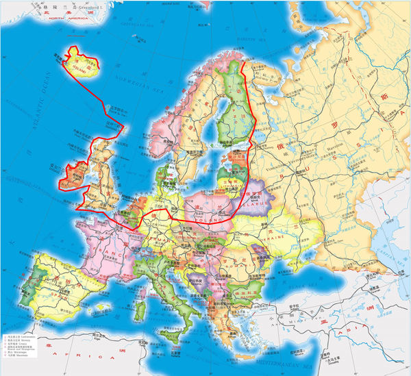 东欧地图高清中文版图片