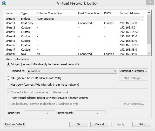 请教win8下虚拟机的中,Vmnet0总被custom占用