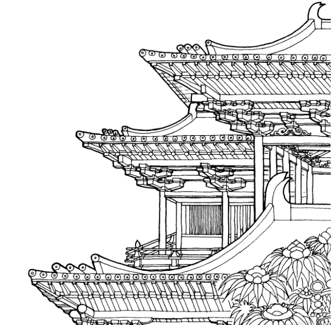 列于檐角的这类立体神话动物题材瓦件形式出现时间不是太早,从建筑