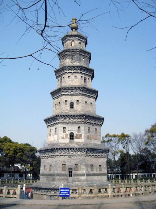 这是明代建在长江边上的万寿宝塔