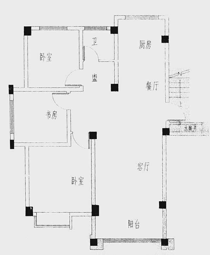 60平方房型奇怪的三室一厅该怎么设计才能使用面积最大化?