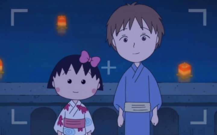 一如既往抹着油头的花轮同学,潇洒的把小丸子介绍给了安德烈,安德烈对