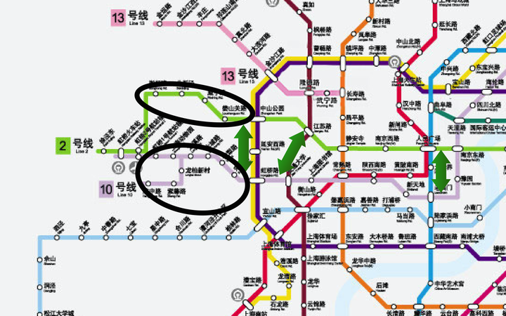 上海地铁10号线上下行方向两条轨道为何交换了位置