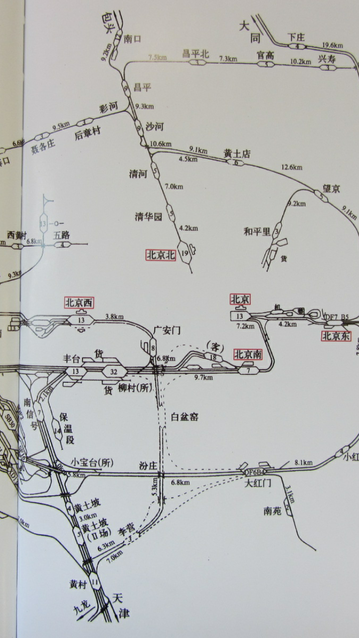 一图以蔽之:因为北京西和北京南不在一条线路.