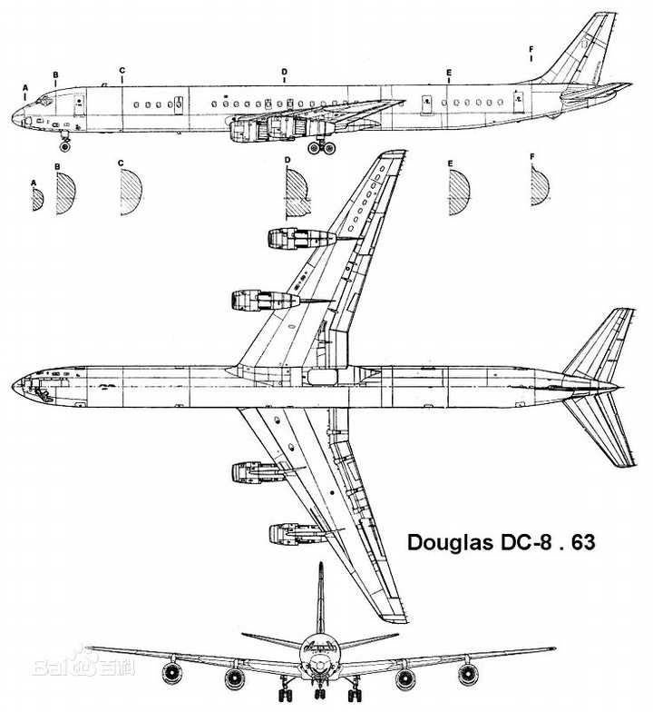 dc-8中的dc-8-61和dc-8-63cf型 机身长度57.1米