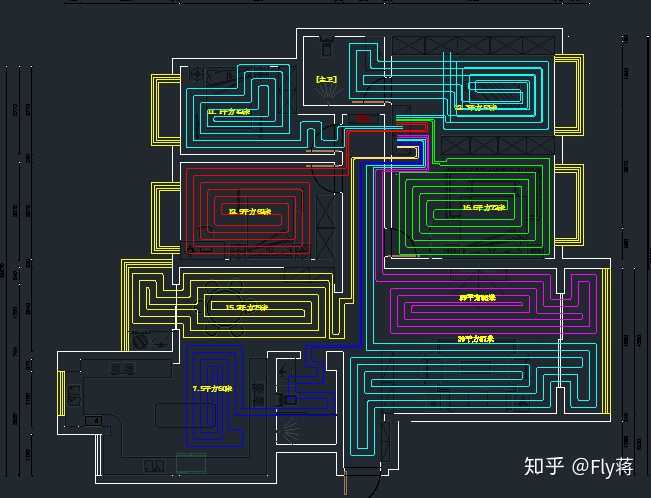 我们先看原有地暖图纸设计