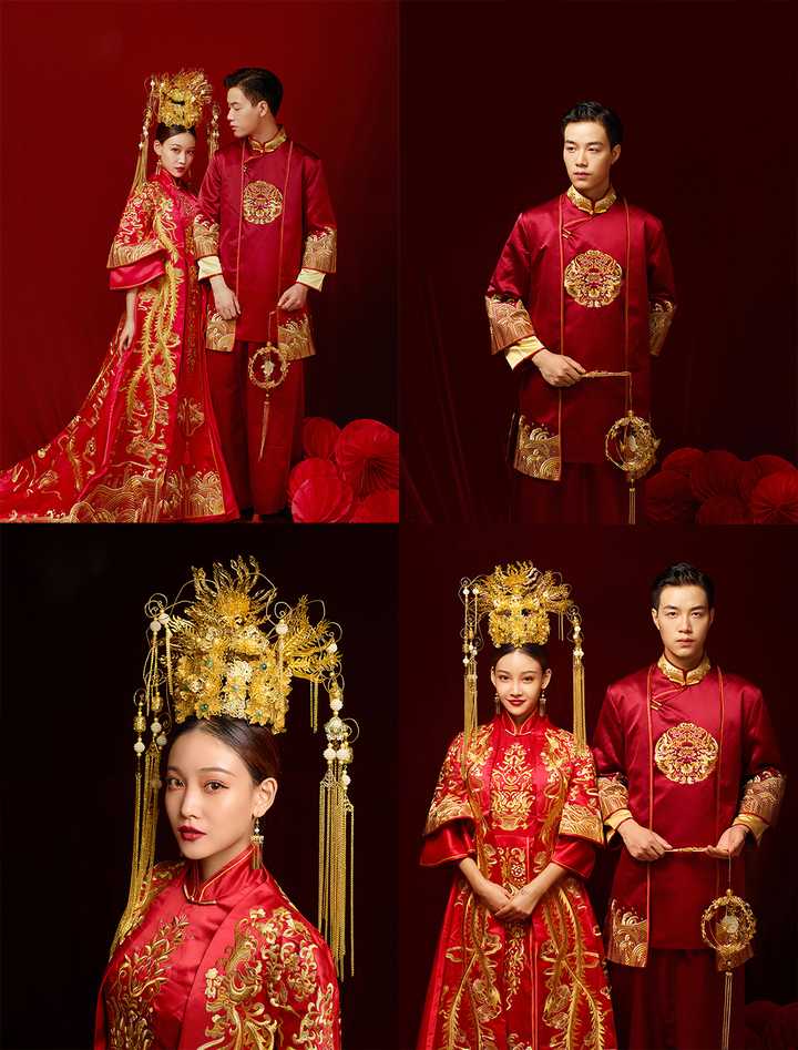 随着中式嫁衣兴起,古典的中式婚纱照也颇受欢迎.