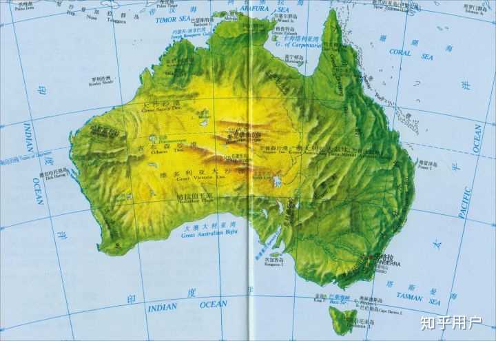 澳大利亚地形图图片
