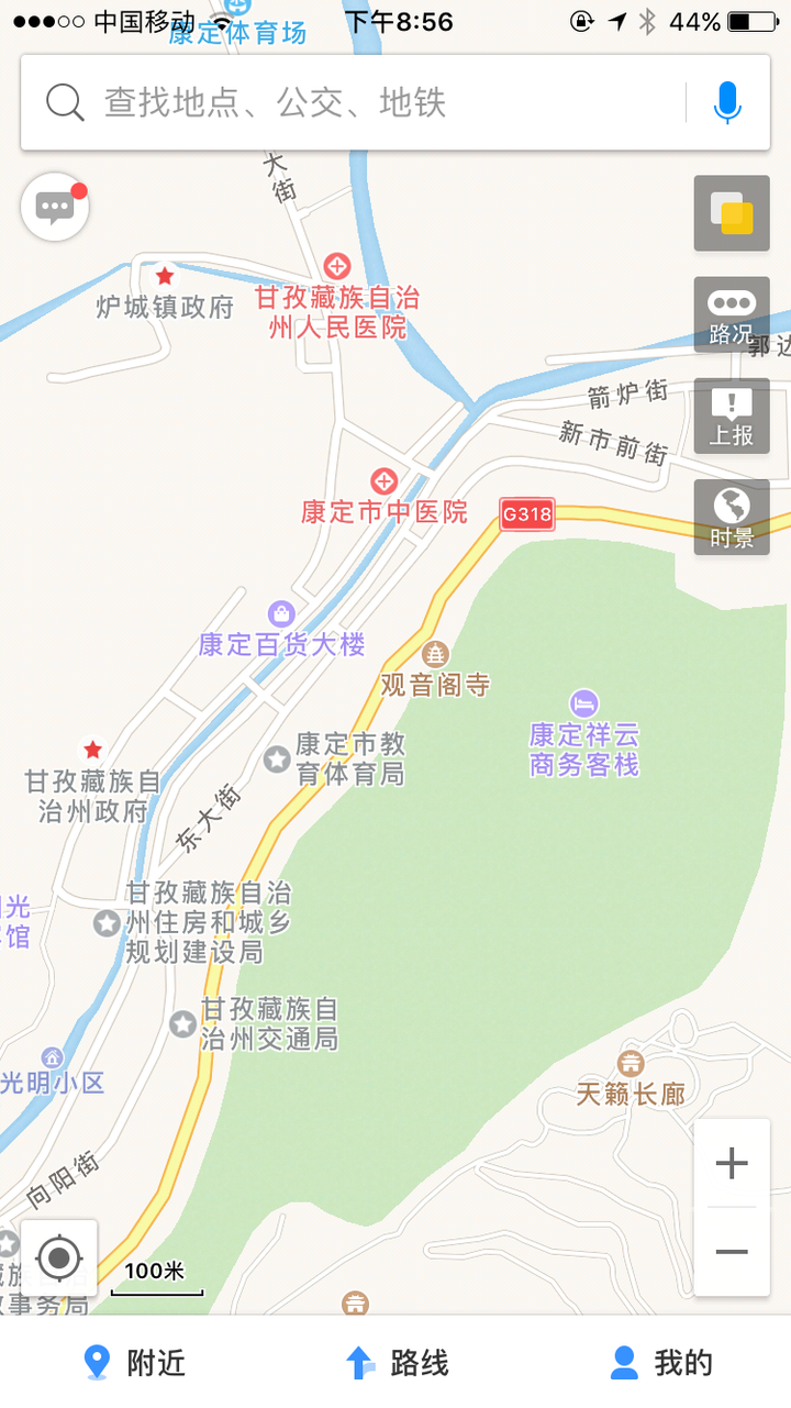 "康定组团—康定市的市政府,及康定市人民医院位于这个组团内.