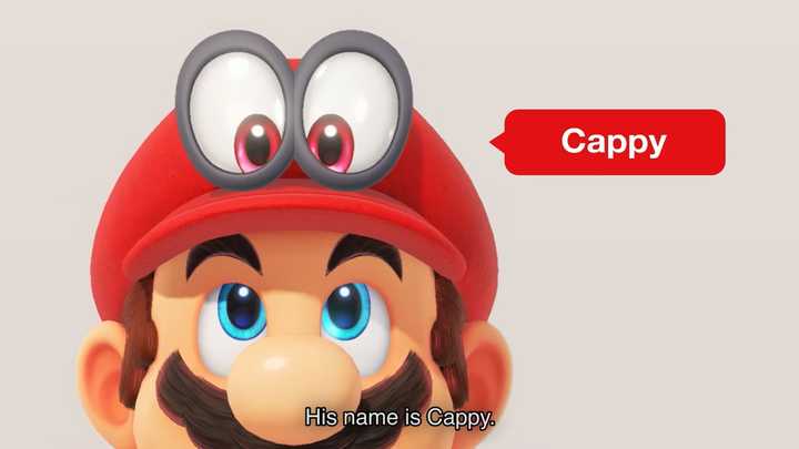 马里奥的新帽子名叫cappy~而马里奥的新夺取能力叫做 capturing
