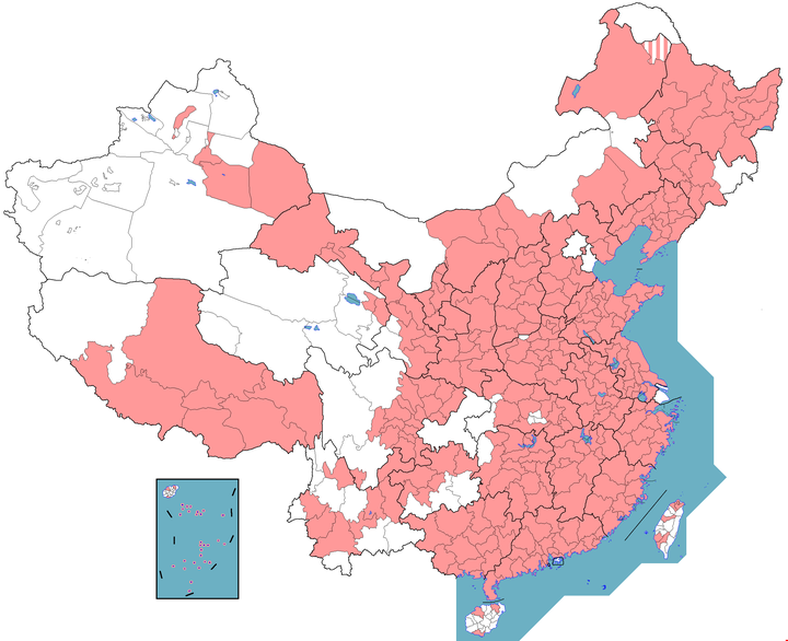 谁有那种具体到地级市的空白的全国的行政区划图?