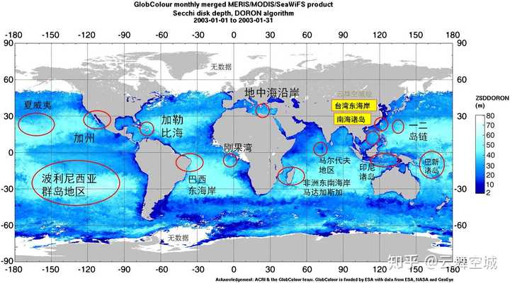 下面这张图是全世界最干净的海域,我们要讲的印度洋神秘岛就在