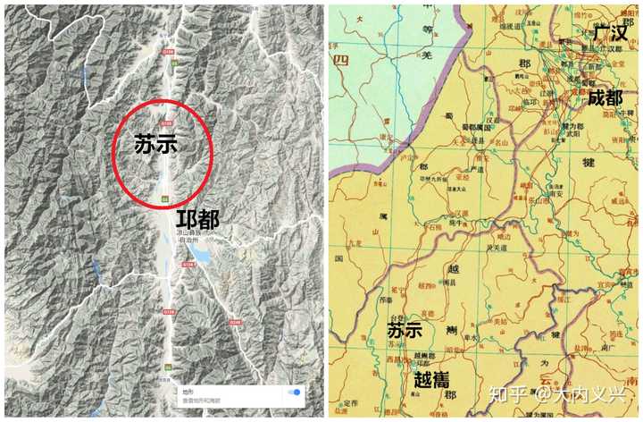 后来诸葛亮平定南中,并分三路,诸葛亮本人就是走地形最困难的越巂郡