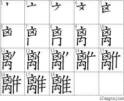 离的繁体字怎么写
