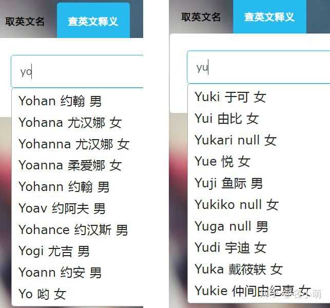 yo开头的英文名听起来更顺口,yu开头的英文名多用于女性,其中日本女性