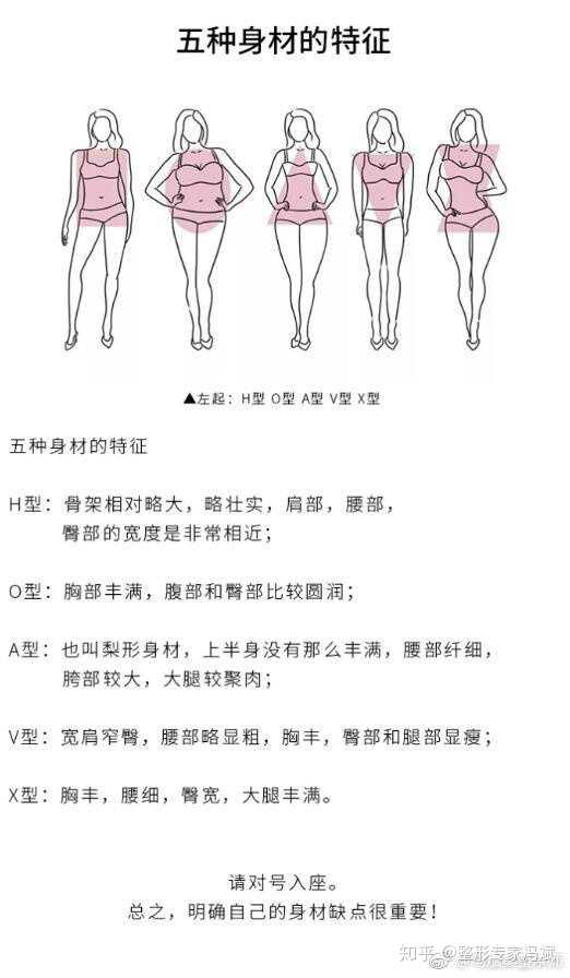 【五种身材的特征】看看自己是那种身材,"认清自己,扬长避短",有利于