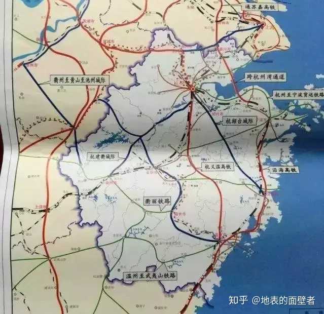 浙江省的铁路规划网