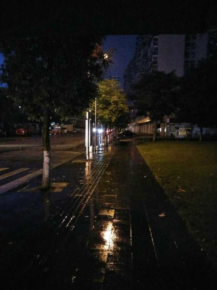 雨天,晚上放学回家时随手拍的,拍完感觉还不错就保存了.