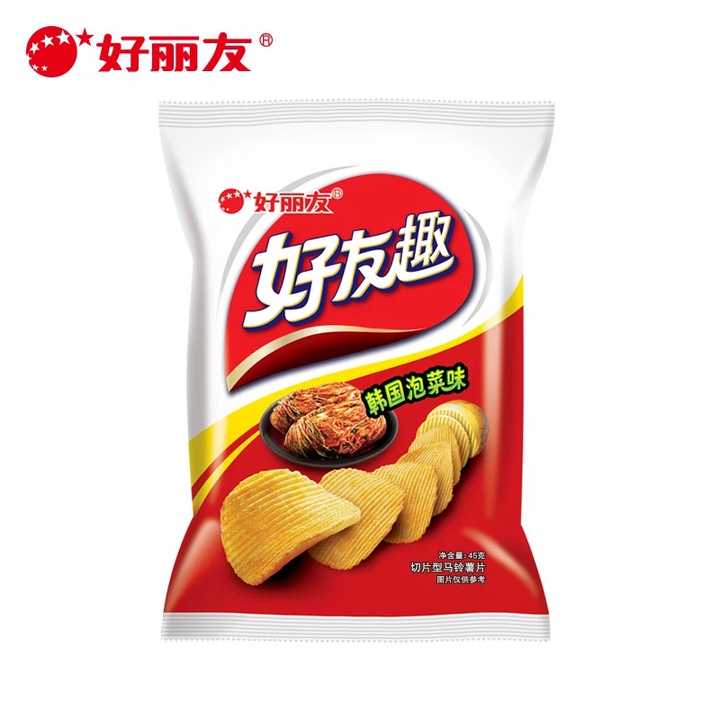 好丽友薯片 好友趣大凹凸韩国泡菜味,甜辣口