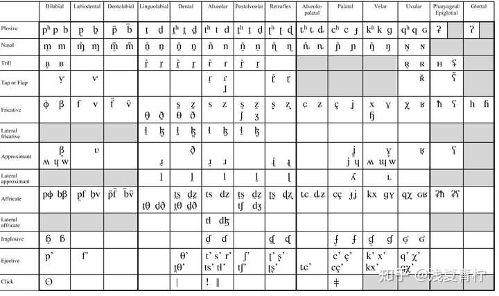 国际音标(ipa,这张图是辅音