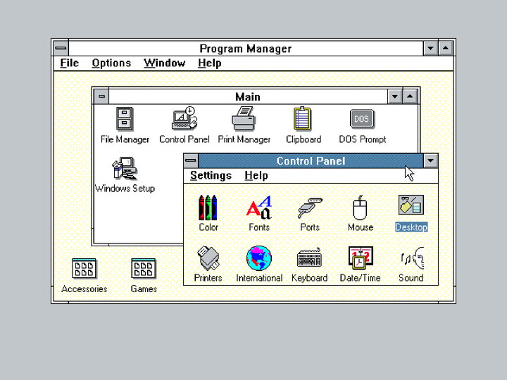 windows 3.0(控制面板)