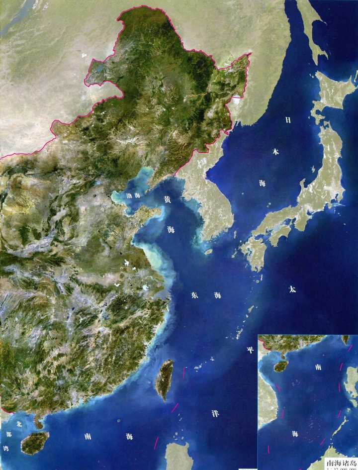 用卫星地图环顾全球,为什么只有中国的海岸线污了那么