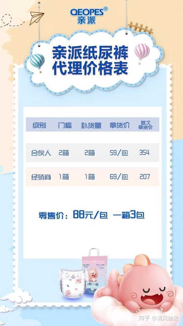 况且亲派也是一款主打性价比的纸尿裤 另外团队活跃,加入会有定期培训