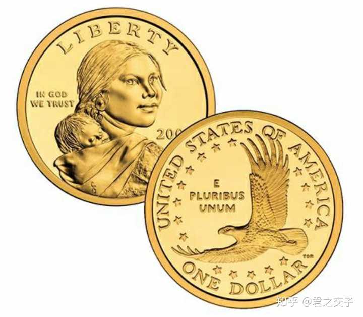 1美元=100美分,硬币的面值有1美元,50美分,25美分,10美分,5美分,1美分