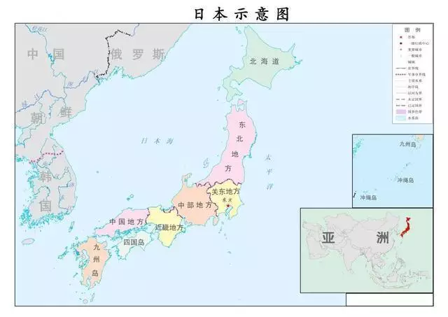 这是4个大岛,再加上旁边7200多个小岛屿,日本领土大致就成了真正的
