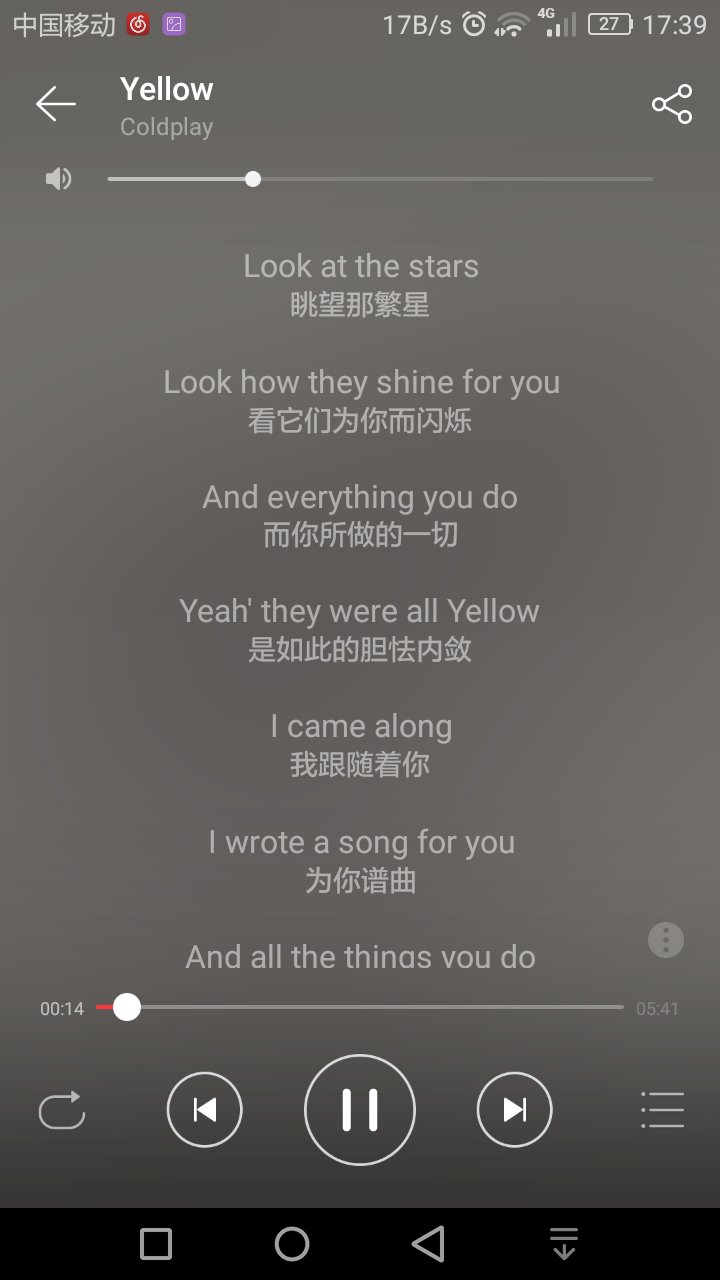 coldplay《yellow》