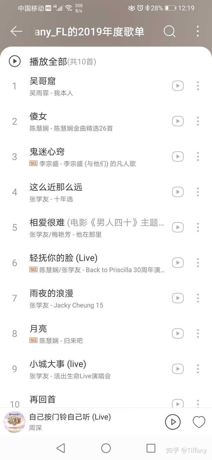 2019年网易云年度歌单