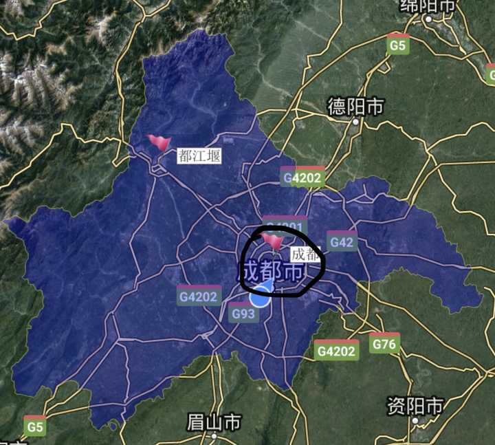 而且成都的建成区面积只有大约800平方公里 对,是800,不是8000.