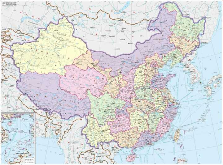 中国地图高清版,县级包含在内,知乎大神谁有?