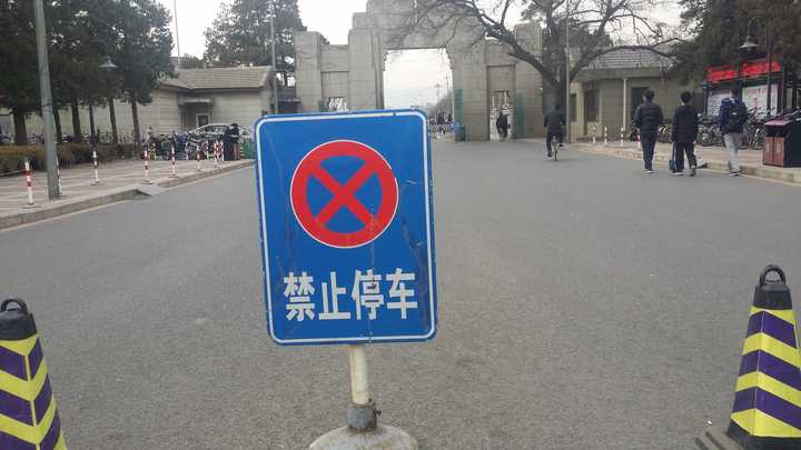 清华校园里有多少个道路禁停指示牌?