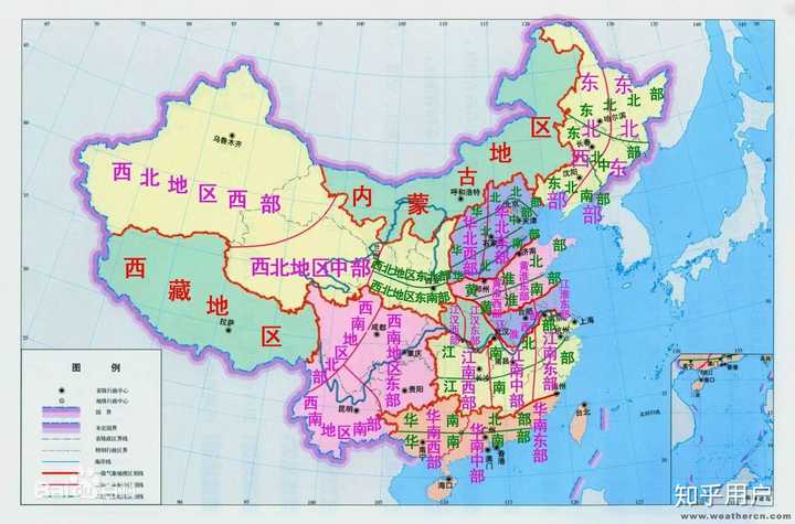 中国文化地理区划(区别于政治行政区划)