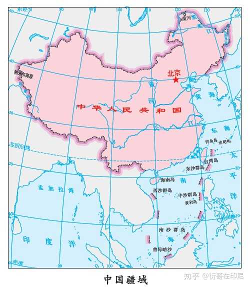 为什么中国跨纬度49度,跨经度62度,但南北距离(5500km