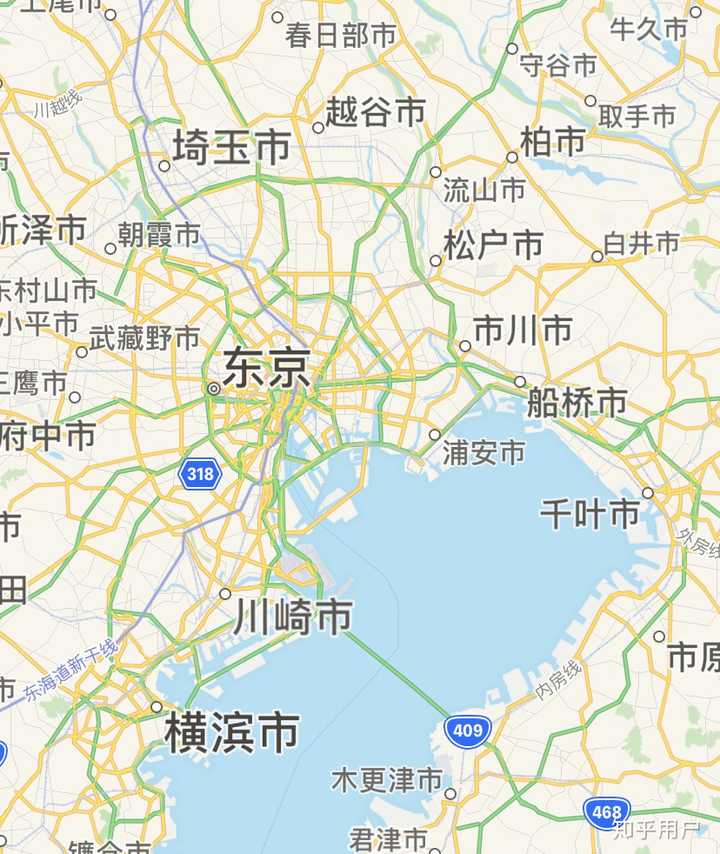 日本三大轨道交通都市圈, 东京,圈内城市到横滨37km,到千叶39km