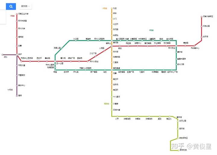 下图是目前郑州市开通的地铁线路图.