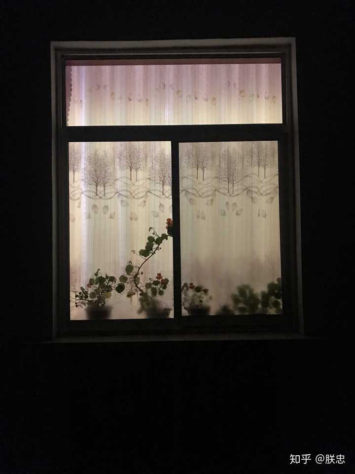 春节在家,晚上去厕所看到自己的房间窗户.