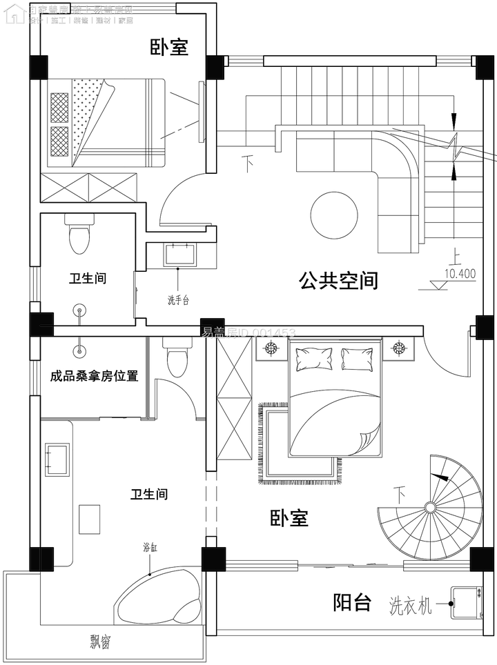 44平米的地基,建两层半,有什么好想法么~?