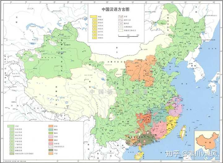 随便百度的一张中国方言地图,并不准确,了解个大概,侵删.