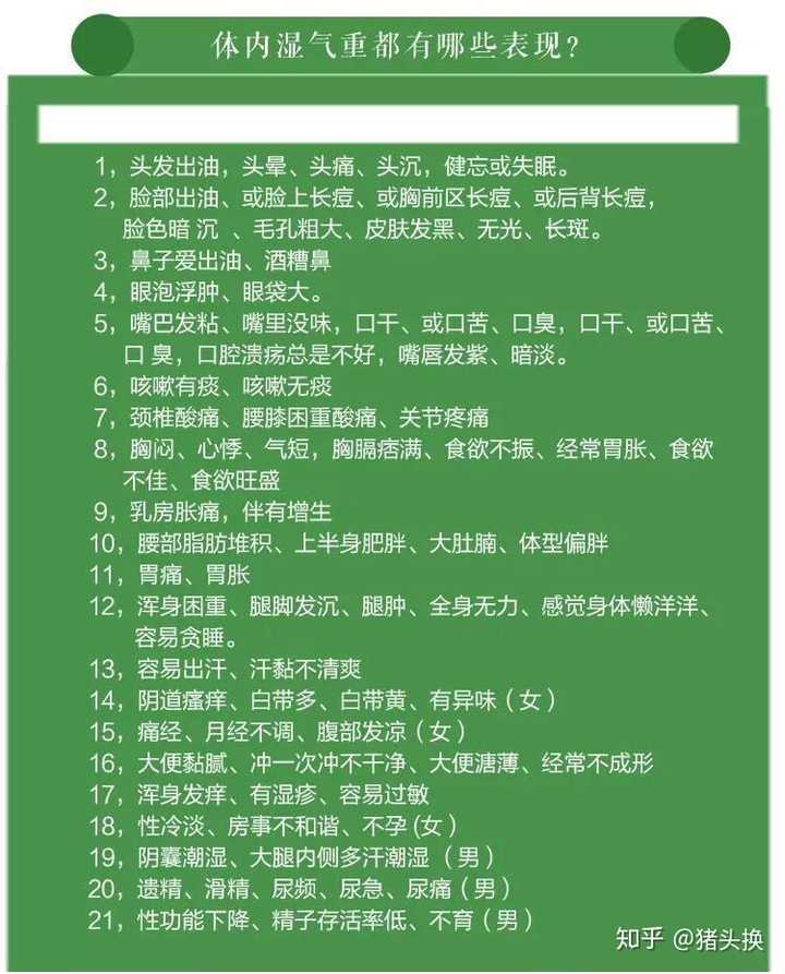 首先先自测一下你是不是湿气很重,尤其哪几点比较重?