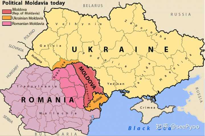 罗马尼亚,摩尔多瓦,乌克兰的北布科维纳,南比萨拉比亚地区,以上地区同