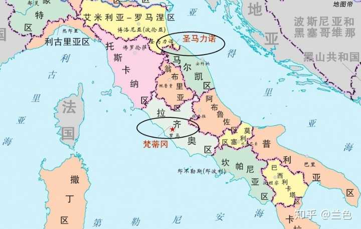 的面积都不算大,但其领土内部还囊括着两个国中国: 圣马力诺和梵蒂冈