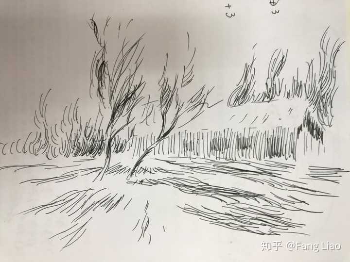 钢笔画柳树怎么画?