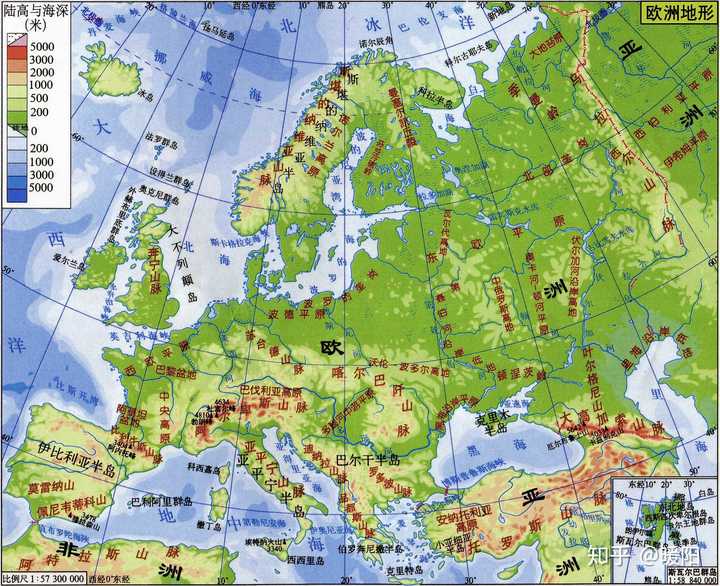 是地理原因,这是欧洲地形图图