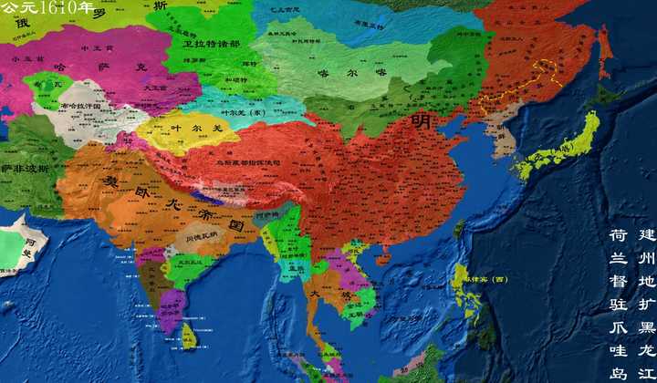 公元884年唐朝地图 那么大家对明朝版图的映像呢?