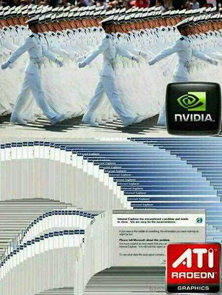 有哪些表示intel/amd,nvidia/amd性能差距的搞笑对比图?