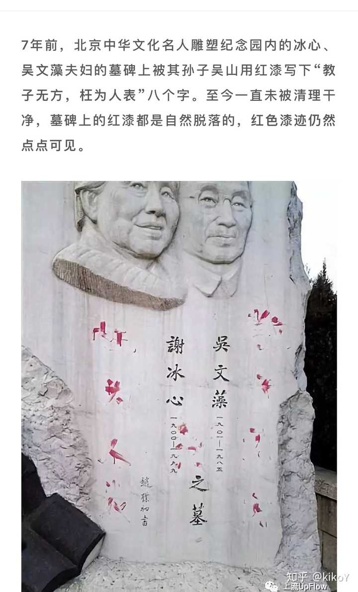 他和她先生的墓碑被孙子写上了教子无方,枉为人表.