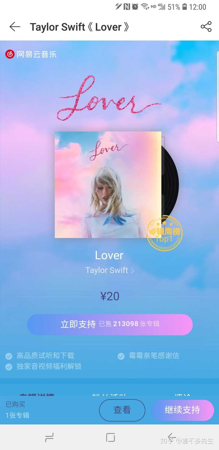 泰勒斯威夫特新专辑 lover应该从哪个音乐软件买?